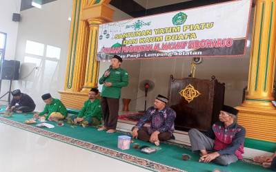 PCNU Mojokerto Bersama YP Al-Maarif Sidoharjo Way Panji Gelar Kegiatan Santunan Anak Yatim